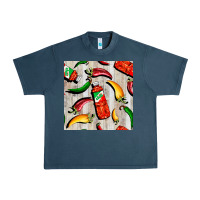 Midnight Navy mexican chili and pepper seamless pattern Urban Heavy Tee - BundleAndBundleShop