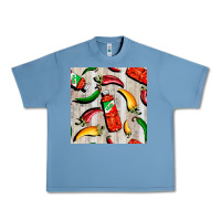 Pebble Blue mexican chili and pepper seamless pattern Urban Heavy Tee - BundleAndBundleShop