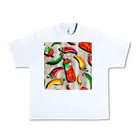 White mexican chili and pepper seamless pattern Urban Heavy Tee - BundleAndBundleShop