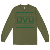 Army Green Utah Valley University Long Sleeve Tee - linhVisuals