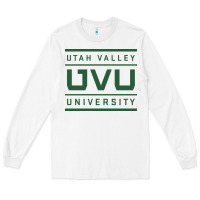 White Utah Valley University Long Sleeve Tee - linhVisuals
