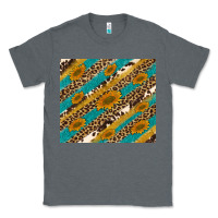 Charcoal Heather leopard cowhide  leather sunflowers Classic Tee - Artiststas