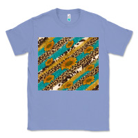 Colony Blue leopard cowhide  leather sunflowers Classic Tee - Artiststas