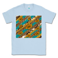 Dusty Blue leopard cowhide  leather sunflowers Classic Tee - Artiststas