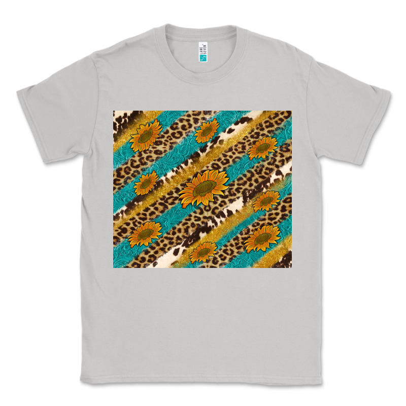 Leopard Cowhide  Leather Sunflowers Classic Tee by Artiststas | Teevron