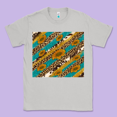 Leopard Cowhide  Leather Sunflowers Classic Tee Designed By Artiststas