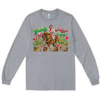 Heather Grey Giddy Up Jingle Horse Pick Up Your Feet Long Sleeve Tee - CowhideDigitalArt