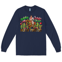 Navy Giddy Up Jingle Horse Pick Up Your Feet Long Sleeve Tee - CowhideDigitalArt