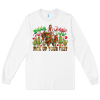 White Giddy Up Jingle Horse Pick Up Your Feet Long Sleeve Tee - CowhideDigitalArt