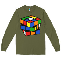 Army Green rubik cube Long Sleeve Tee - linhVisuals