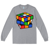 Heather Grey rubik cube Long Sleeve Tee - linhVisuals