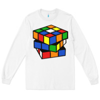 White rubik cube Long Sleeve Tee - linhVisuals