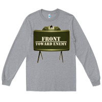 Heather Grey front toward enemy distressed claymore mine military Long Sleeve Tee - linhVisuals