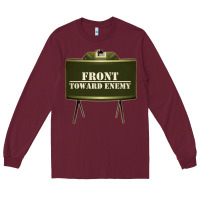 Burgundy front toward enemy distressed claymore mine military Long Sleeve Tee - linhVisuals