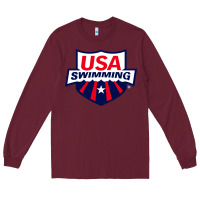 Burgundy swimming team Long Sleeve Tee - linhVisuals