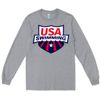 Heather Grey swimming team Long Sleeve Tee - linhVisuals