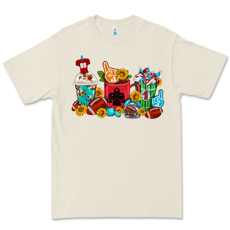 Coffee And American Football Coffee Cups Premium Tee by FaDigitalArtStudio | Teevron