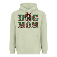Matcha Western Christmas Dog Mom St Bernard Heavyweight Hoodie - RanaPortraitStore