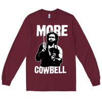 Burgundy more cowbell Long Sleeve Tee - linhVisuals