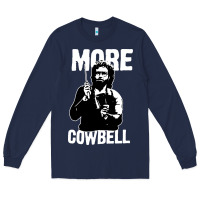 Navy more cowbell Long Sleeve Tee - linhVisuals