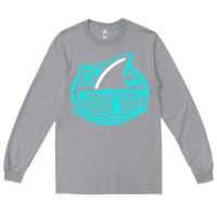 Heather Grey fins up ocean Long Sleeve Tee - linhVisuals