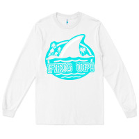 White fins up ocean Long Sleeve Tee - linhVisuals