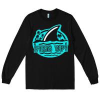 Black fins up ocean Long Sleeve Tee - linhVisuals