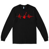 Black heartbeat electric guitar Long Sleeve Tee - linhVisuals