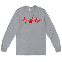 Heather Grey heartbeat electric guitar Long Sleeve Tee - linhVisuals
