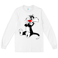 White sylvester cat Long Sleeve Tee - linhVisuals