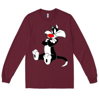 Burgundy sylvester cat Long Sleeve Tee - linhVisuals