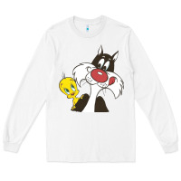 White tweety and sylvester Long Sleeve Tee - linhVisuals