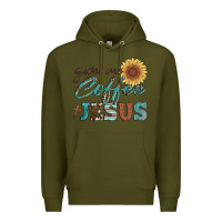 Army Green give me coffee and jesus Premium Hoodie - Artiststas