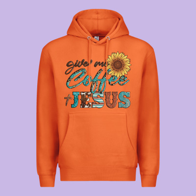 Give Me Coffee And Jesus Premium Hoodie Designed By Artiststas