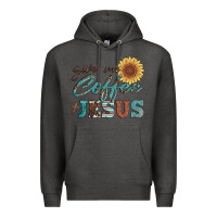 Charcoal Heather give me coffee and jesus Premium Hoodie - Artiststas