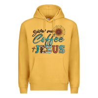 Mustard give me coffee and jesus Premium Hoodie - Artiststas