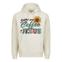 Oatmeal Heather give me coffee and jesus Premium Hoodie - Artiststas