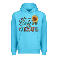 Ocean Blue give me coffee and jesus Premium Hoodie - Artiststas