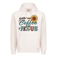 Pale Pink give me coffee and jesus Premium Hoodie - Artiststas