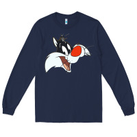 Navy sylvester  face Long Sleeve Tee - linhVisuals