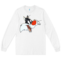 White sylvester  face Long Sleeve Tee - linhVisuals