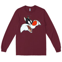 Burgundy sylvester  face Long Sleeve Tee - linhVisuals