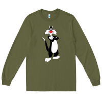 Army Green sylvester cat Long Sleeve Tee - linhVisuals