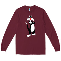 Burgundy sylvester cat Long Sleeve Tee - linhVisuals