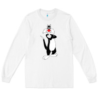 White sylvester cat Long Sleeve Tee - linhVisuals