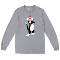 Heather Grey sylvester cat Long Sleeve Tee - linhVisuals