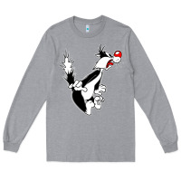 Heather Grey sylvester cat Long Sleeve Tee - linhVisuals