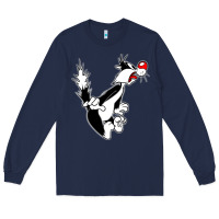 Navy sylvester cat Long Sleeve Tee - linhVisuals