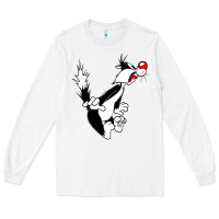 White sylvester cat Long Sleeve Tee - linhVisuals