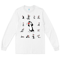 White sylvester cat Long Sleeve Tee - linhVisuals